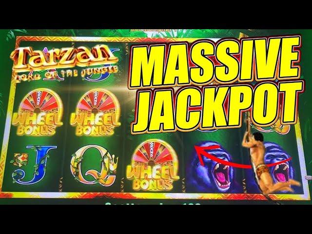 MASSIVE TARZAN JACKPOT!  Insane Slot Bonus Unleashed in Jungle!