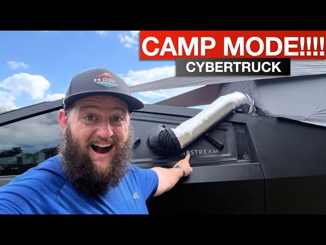 Tesla Cybertruck - How To Get Camp Mode In Bed of Truck or Tent!! Campstream HVAC For Camping