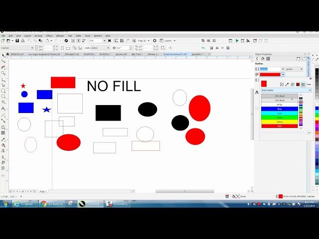 Corel Draw Tips & Tricks No Fill and how to change