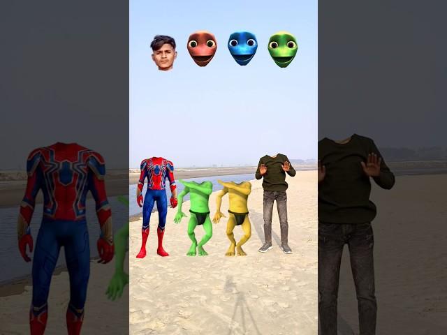 Yellow green joker & Spiderman vs my correct head matching new game - funny magic video. #shorts