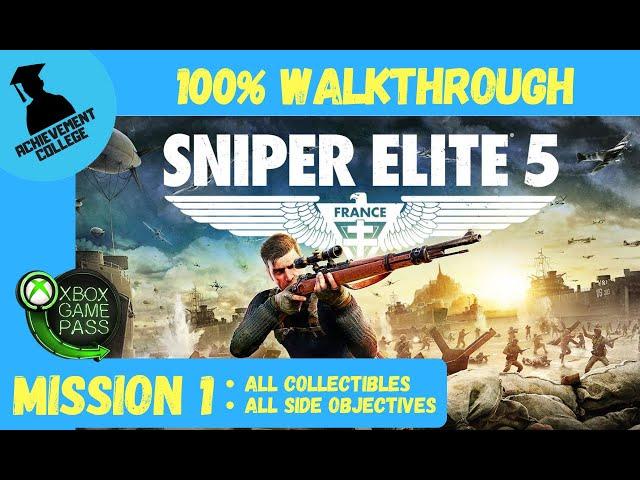 Sniper Elite 5 100% Walkthrough - Mission 1: Atlantic Wall - All Collectibles - All Side Objectives