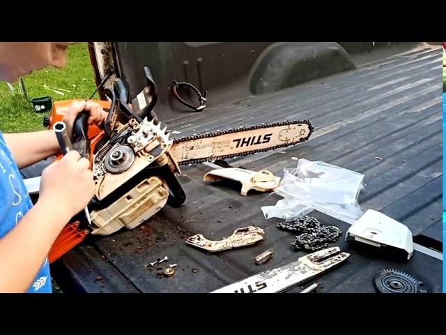 Stihl 250C Toolless Quick Adjust Conversion To Standard Chain Adjust Kit