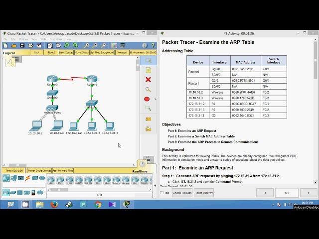 5.3.2.8 Packet Tracer - Examine the ARP Table