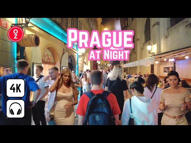 PRAGUE - Czech Republic  4K Discovering Prague's Thrilling Nightlife Walking Tour Bars, Clubs