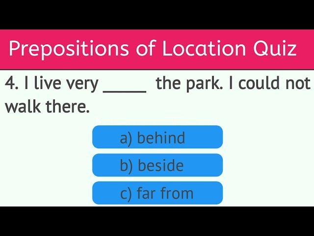 prepositions of place test | prepositions of location quiz | preposition at, in, on quiz.