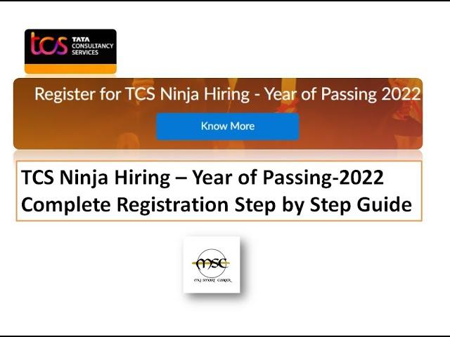 TCS Ninja -2021 Complete Registration Process