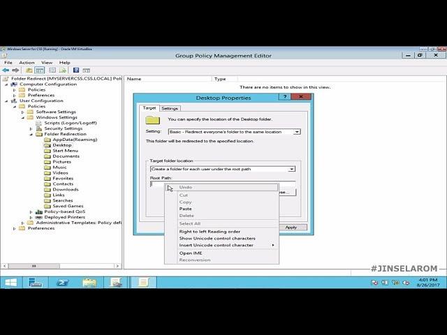 Folder Redirection on Windows Server 2012 R2