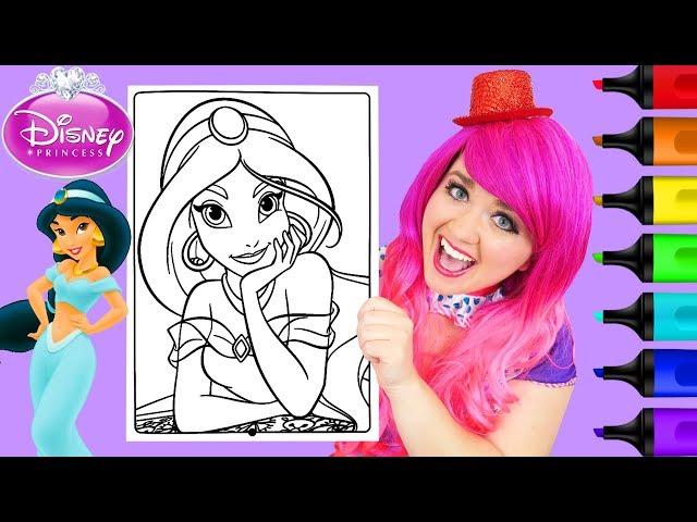 Coloring Jasmine Disney Princess Coloring Book Page Prismacolor Paint Markers | KiMMi THE CLOWN