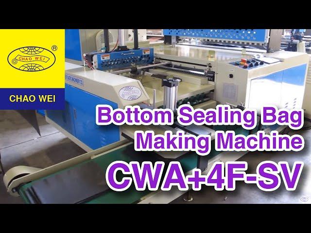 CHAO WEI: Fully Automatic Four Folding Garbage Bag Making Machine.