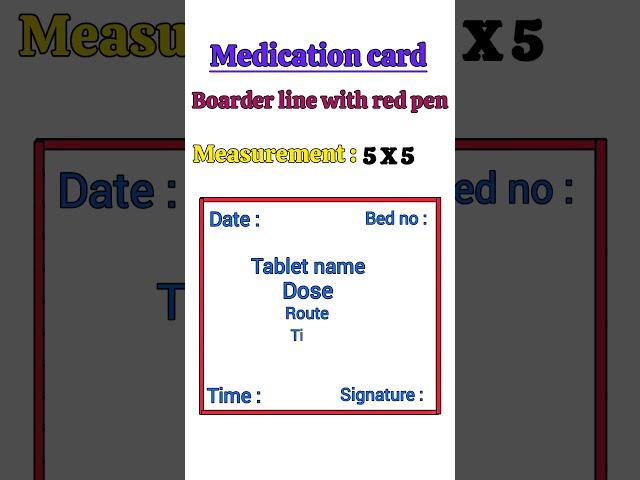 how to make a medication card ll how to make  medication card for pharmacology ll lovetolearn