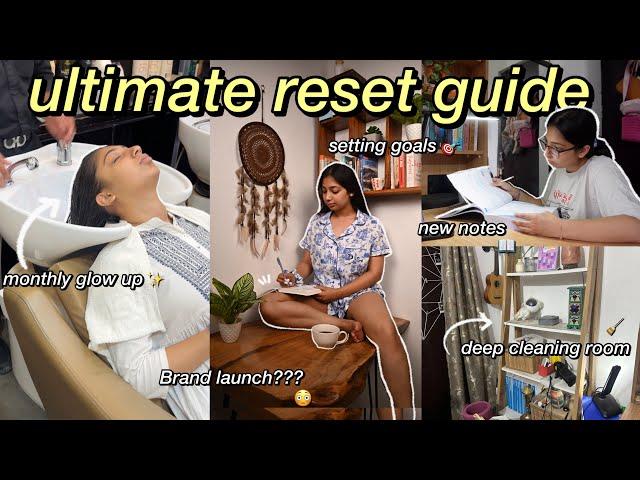 MONTHLY RESET ROUTINE- setting goals, monthly glow up, cleaning, new notes, BRAND LAUNCH DATE!?