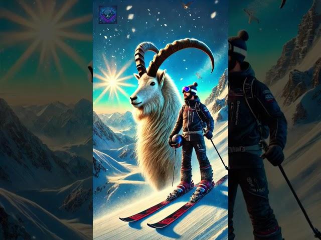 Animals doing #winter #sports with artificial intelligence. #ai #animals #animalart #aiart