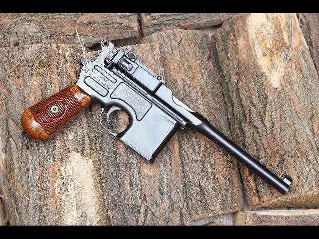 Shooting the 9 mm Mauser C96 "Red 9" Broomhandle pistol