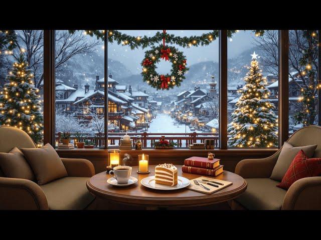 Enjoy Warm Coffee Shop Ambience with Winter Christmas Ambience ️Christmas Jazz Music for Relaxing