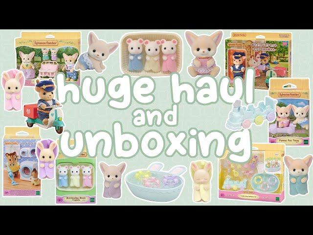 Huge Sylvanian Families haul & unboxing - Fennec foxes, triplet babies, Reindeer delivery bike