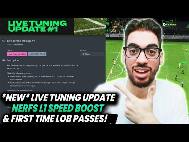 *NEW* GAMEPLAY LIVE TUNING UPDATE NERFS L1 SPEED BOOST & LOB PASSES! | FC 25 ULTIMATE TEAM