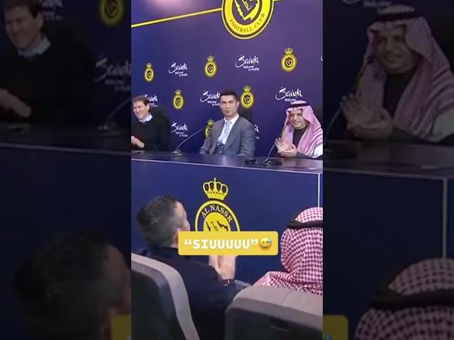 Members of the media shouted “SIUUU” during Ronaldo’s press conference  #shorts