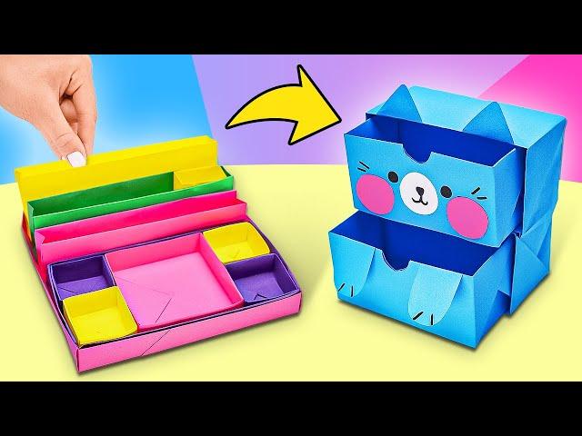 Magical Paper Crafts: Learn to Make Cutest Origami Organizers || EASY DIY 