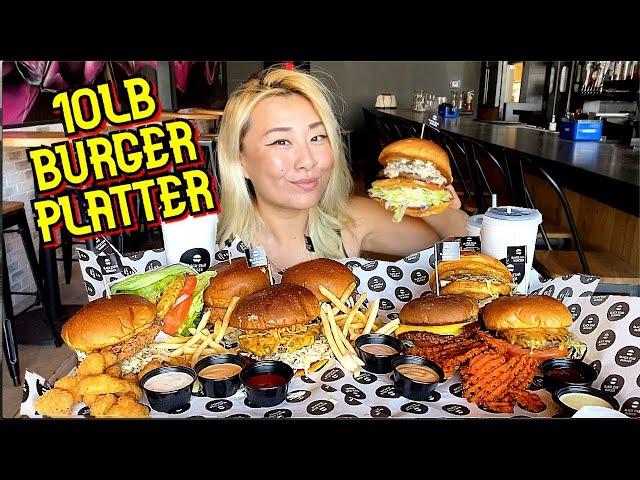 10LB BURGER PLATTER CHALLENGE at BlackStar Burgers #RainaisCrazy