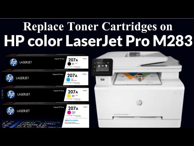 Remove or Replace Toner Cartridges on HP Pro M283 Color LaserJet Printer