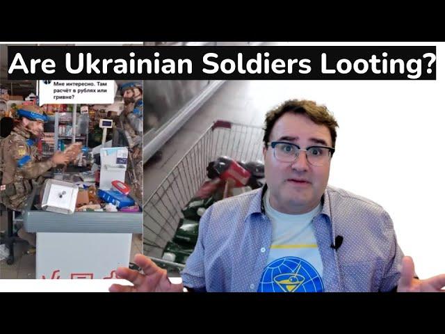 Are These Ukrainian Soldiers Looting a Russian Supermarket in Kursk?