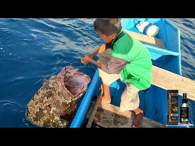 Saking Jitu nya umpan ini terancam habis ikan di laut, cuaca buruk bocil fight dengan ikan kedalaman