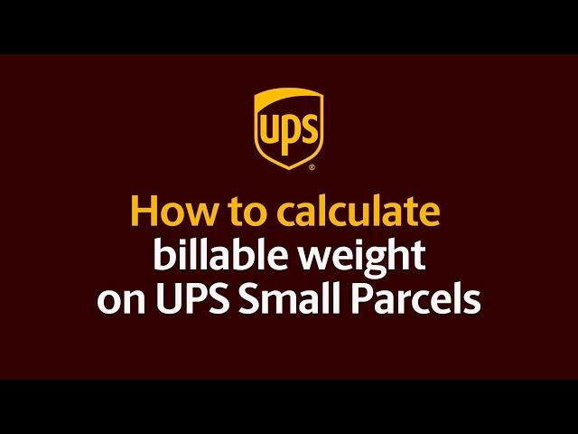 How to calculate Billable weight on UPS Small Parcels