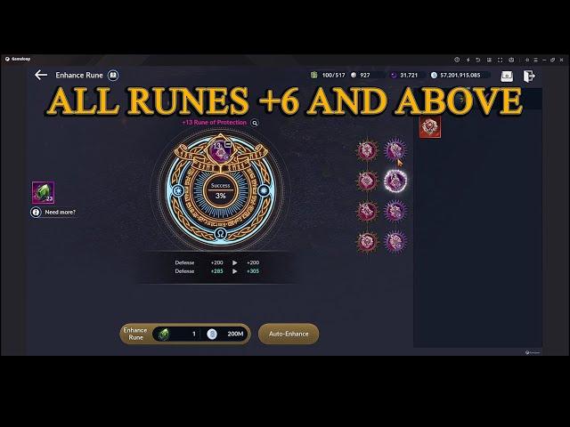 Black Desert Mobile | Enhance All Runes +6 and Above