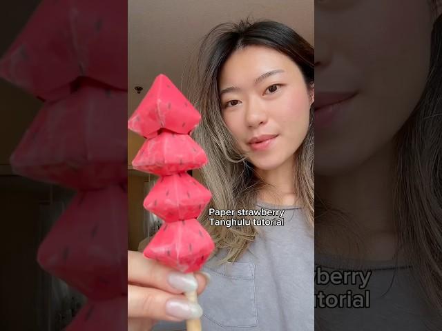 Paper strawberry Tanghulu tutorial 