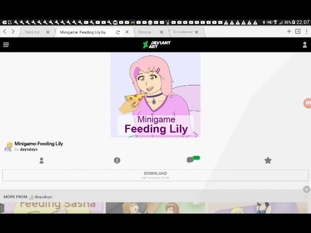 Play the games: feeding Lily and feeding  Sasha