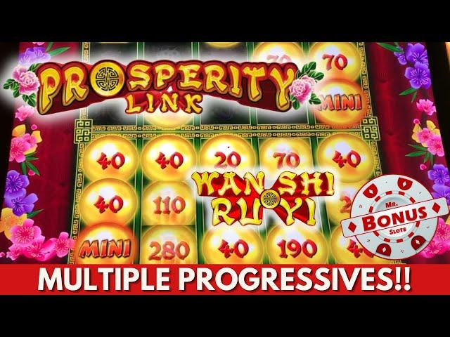 Prosperity Link Wan Shi Ru Yi Slots - Pennies vs Nickels Challenge!