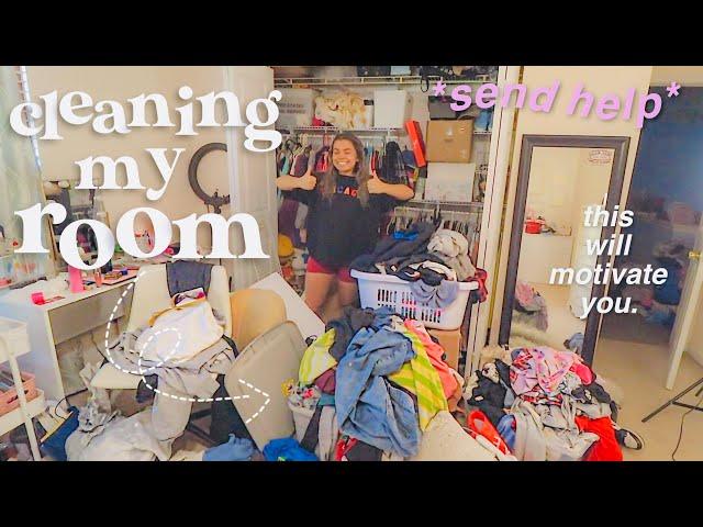 deep cleaning my DISGUSTING room + rearranging it | BEDROOM MAKEOVER | that girl diaries EP: 3