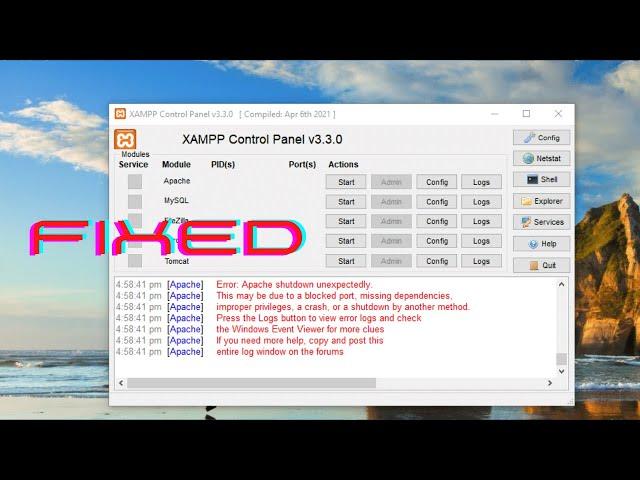 How to Fix the Error Xampp Apache Shutdown Unexpectedly