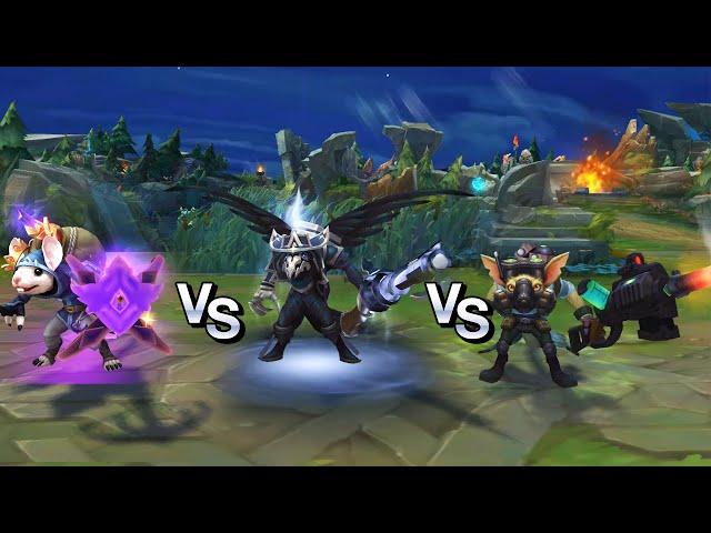 High Noon Twitch vs Twitch Shadowfoot vs Omega Squad Twitch Skins Comparison (League of Legends)