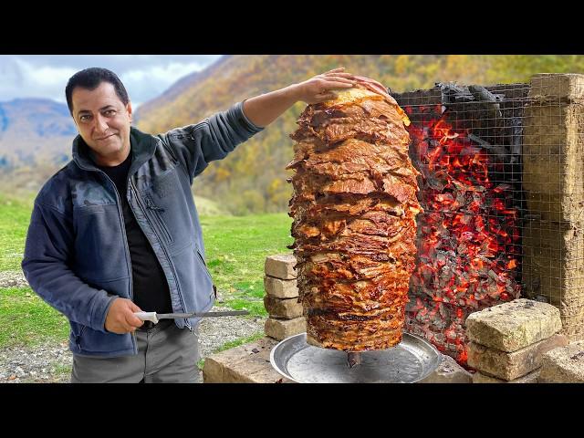 Cooking Huge Doner Kebab in the Wild! Unique Building Techniques