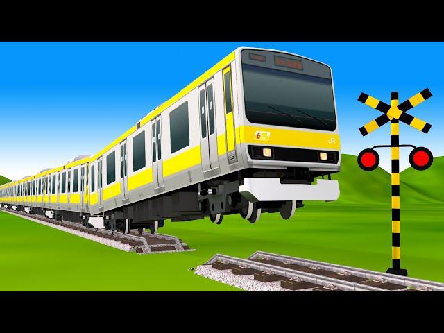 【踏切アニメ】スマートトレインと無人運  Fumikiri 3D Railroad Crossing Animation #1