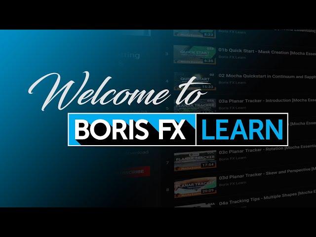 Welcome to Boris FX Learn