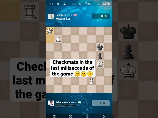 Beautiful checkmate in the very last miliseconds of the game to end with a promoted queen #chessgame