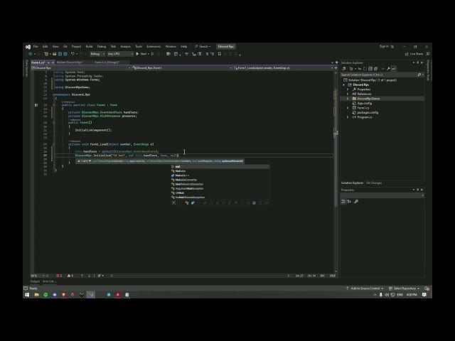 how to make discord rpc in c# application