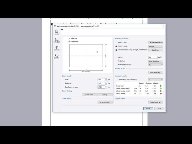 Masonry column design (EN1996)