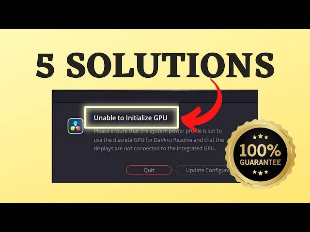 5 Ways to Fix “Unable to Initialize GPU” in DaVinci Resolve