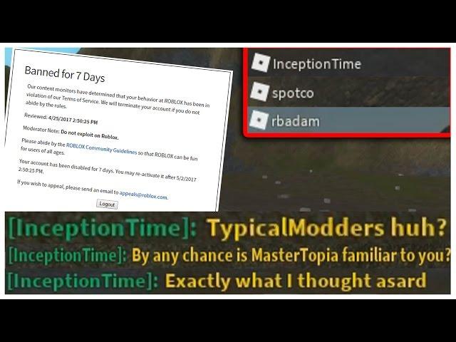 ROBLOX ADMIN THREATENS TO BAN ME
