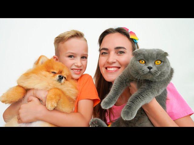 Vlad and Mom exchanged cat and dog pets - Funny stories for kids