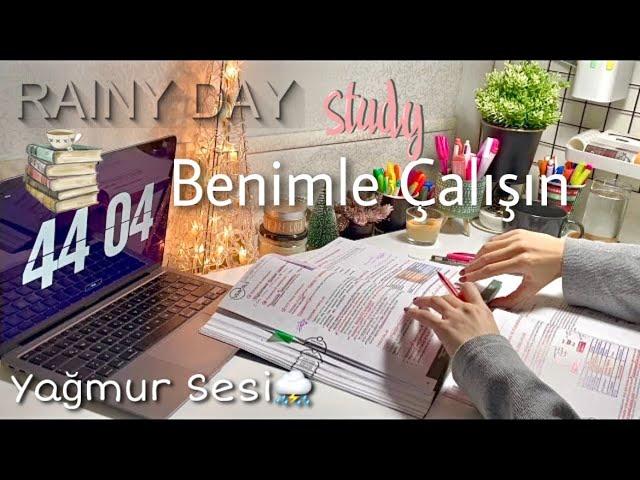 Rainy Day Study With Me | Medical Student 2 hours Study Session Pomodoro