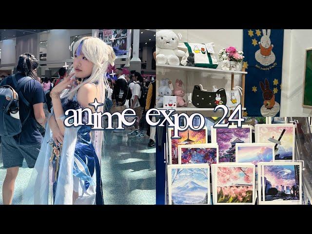 anime expo ‘24 vlog : cosplaying, lots of artist alley merch, little tokyo & ktown la