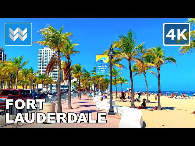 [4K] Fort Lauderdale, Florida USA - Spring Break Walking Tour Vlog & Vacation Travel Guide 