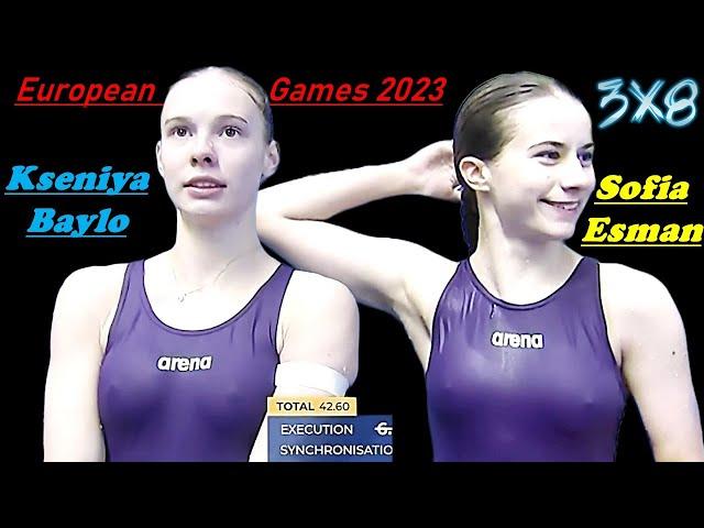 Women's Diving | Kseniya Baylo | Sofia Esman | European Games 2023 10M Synchronized Final Highlight