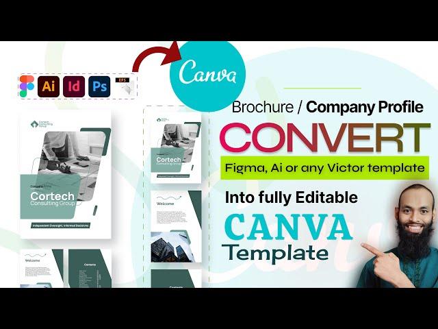 Convert Victor/ Figma to Canva | A4 Brochure, Company Profile or Annual report with Original Content