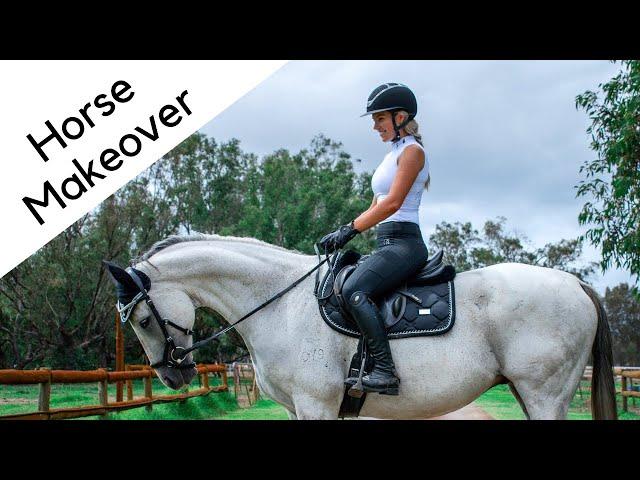 HORSE MAKEOVER | Cleaning my Grey Horse