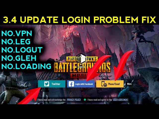 how to login problem after update fix | pubg/BGMI login problem after 3.4 update | Facebook login